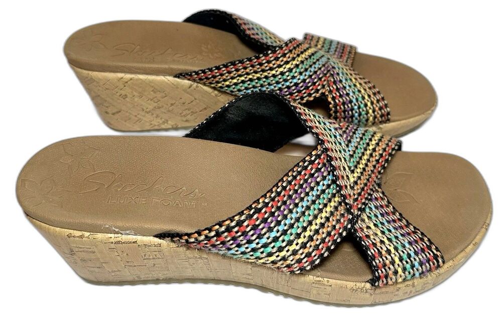 Skechers Cali Beverlee Delighted Wedge Sandals Multicolor 8.5